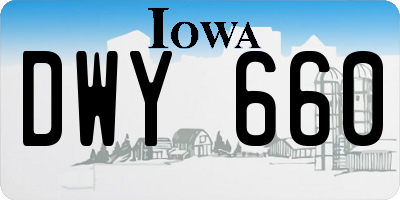 IA license plate DWY660