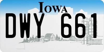 IA license plate DWY661