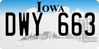 IA license plate DWY663