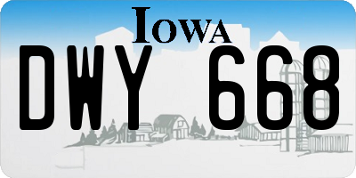 IA license plate DWY668