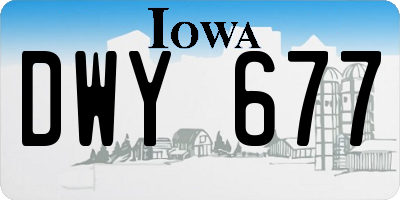 IA license plate DWY677
