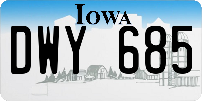 IA license plate DWY685