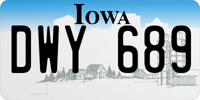 IA license plate DWY689