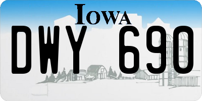 IA license plate DWY690