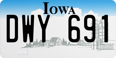 IA license plate DWY691