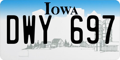 IA license plate DWY697