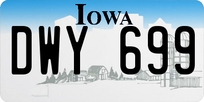 IA license plate DWY699