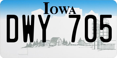 IA license plate DWY705