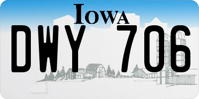 IA license plate DWY706