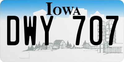 IA license plate DWY707