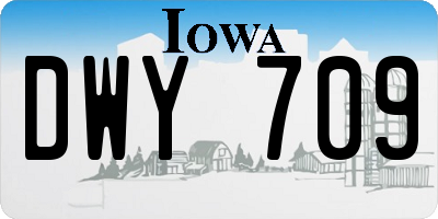 IA license plate DWY709