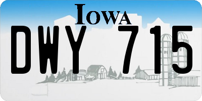 IA license plate DWY715