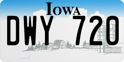 IA license plate DWY720