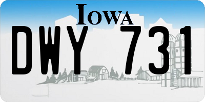 IA license plate DWY731