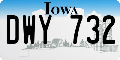 IA license plate DWY732