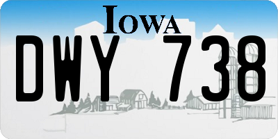 IA license plate DWY738