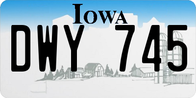 IA license plate DWY745