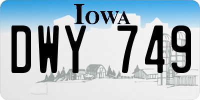 IA license plate DWY749