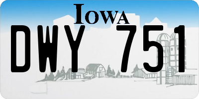 IA license plate DWY751