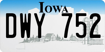IA license plate DWY752
