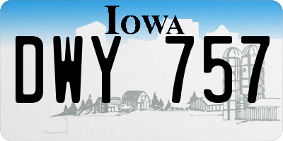 IA license plate DWY757