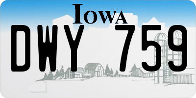IA license plate DWY759