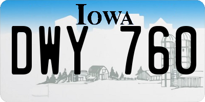 IA license plate DWY760