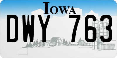 IA license plate DWY763