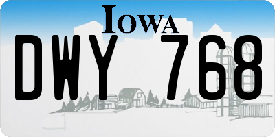 IA license plate DWY768