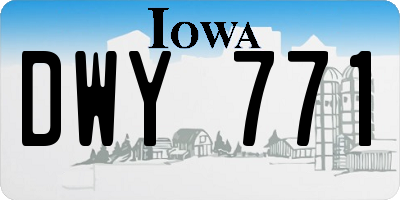 IA license plate DWY771