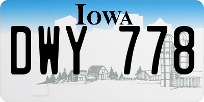 IA license plate DWY778