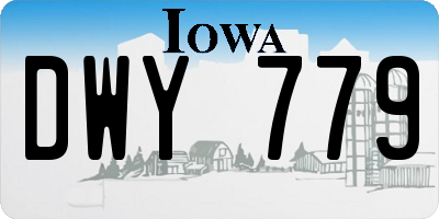 IA license plate DWY779