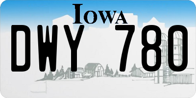 IA license plate DWY780