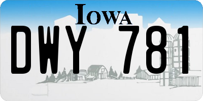 IA license plate DWY781