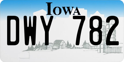 IA license plate DWY782