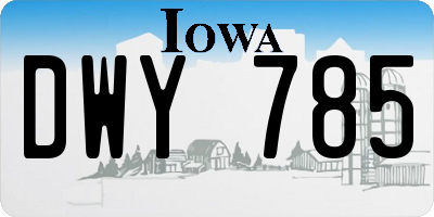 IA license plate DWY785