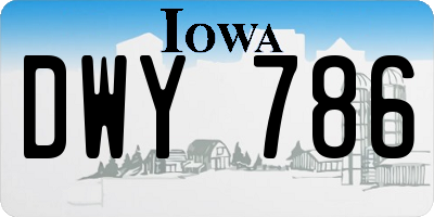 IA license plate DWY786