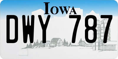 IA license plate DWY787