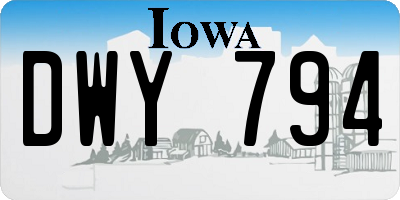 IA license plate DWY794