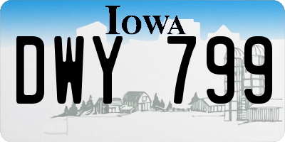 IA license plate DWY799