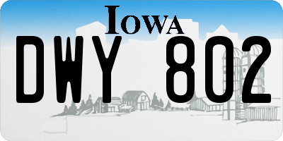 IA license plate DWY802