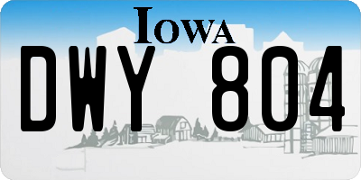 IA license plate DWY804
