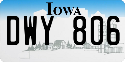 IA license plate DWY806