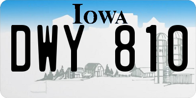 IA license plate DWY810