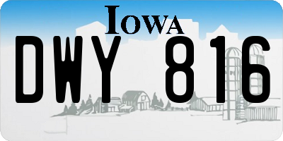 IA license plate DWY816