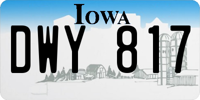 IA license plate DWY817