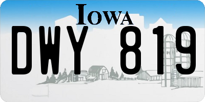 IA license plate DWY819
