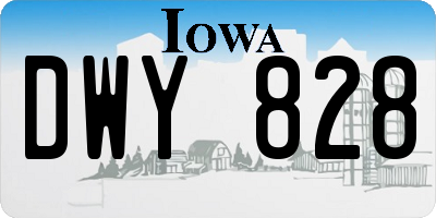 IA license plate DWY828