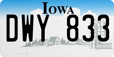 IA license plate DWY833