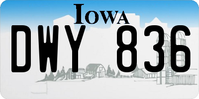 IA license plate DWY836